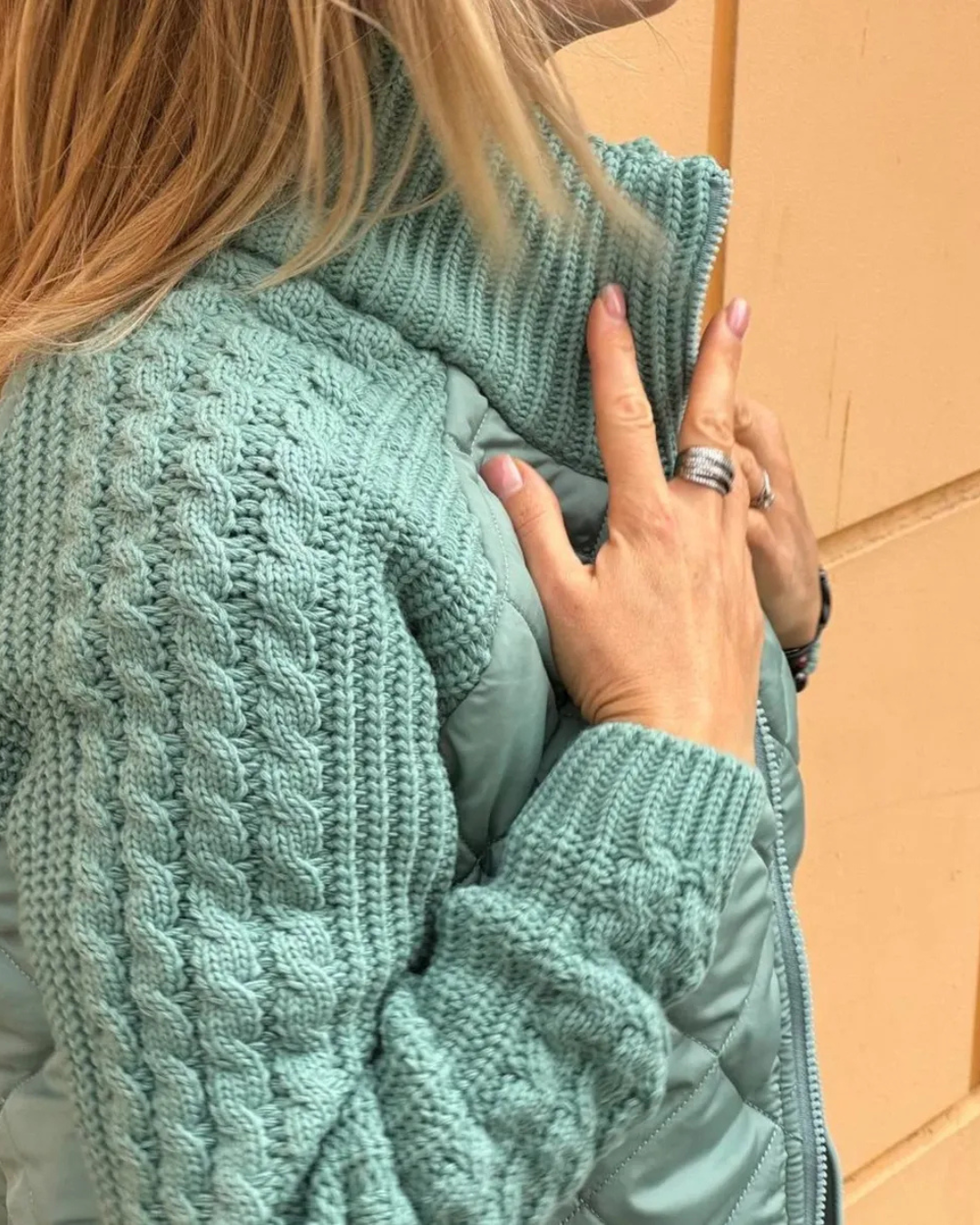 Abrigo de manga larga casual con ajuste de cremallera para mujer