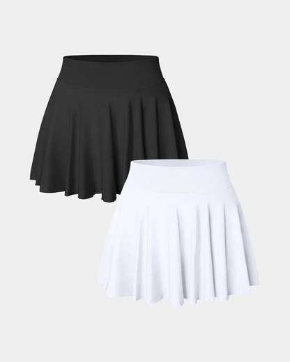 Falda Corta Deportiva con Short y Bolsillos