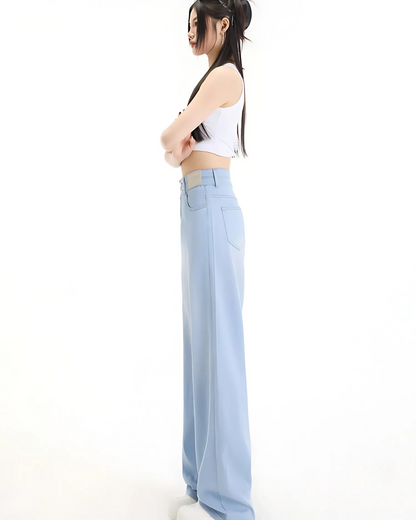 Pantalón Ancho con Dos Botones para Mujer