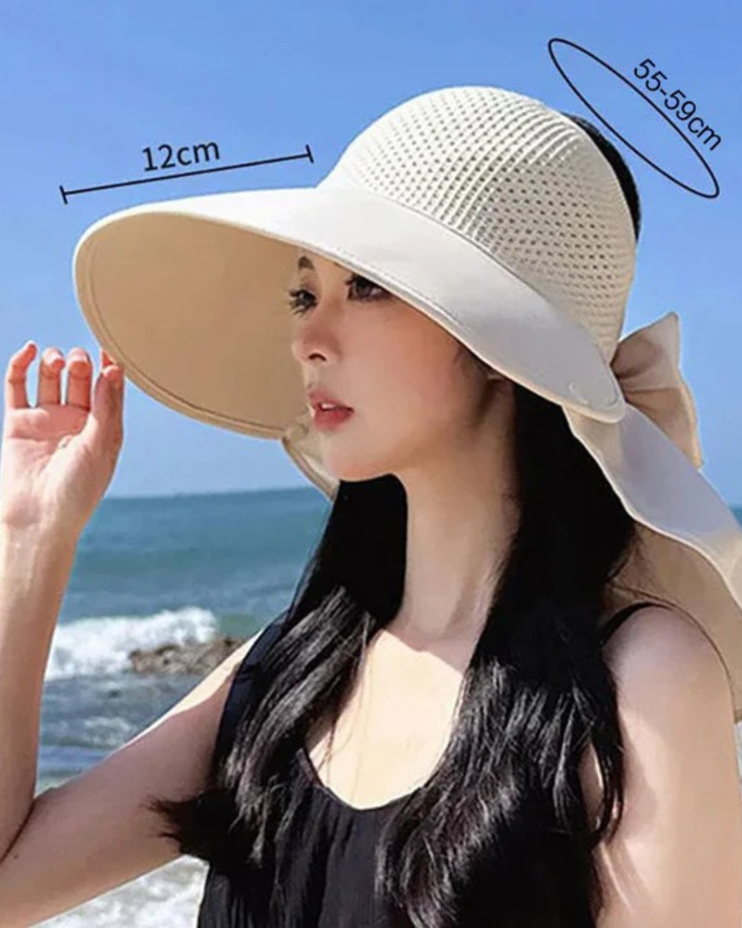 Sombrero de Ala Ancha con Lazo Elegante para Días Soleados