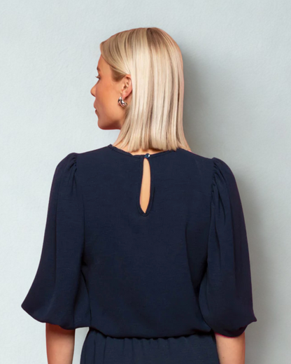 Conjunto de Dos Piezas Elegante con Mangas Abullonadas para Mujer