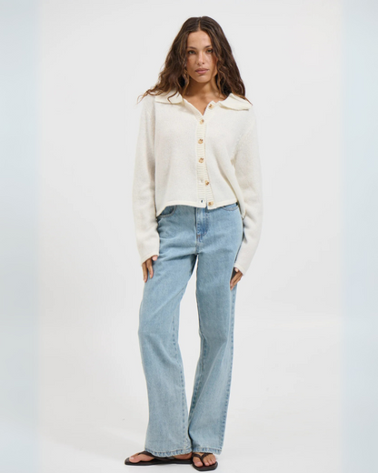 Cárdigan de Punto Suave con Botones y Cuello Oversized
