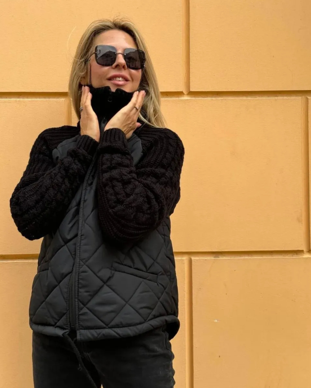 Abrigo de manga larga casual con ajuste de cremallera para mujer