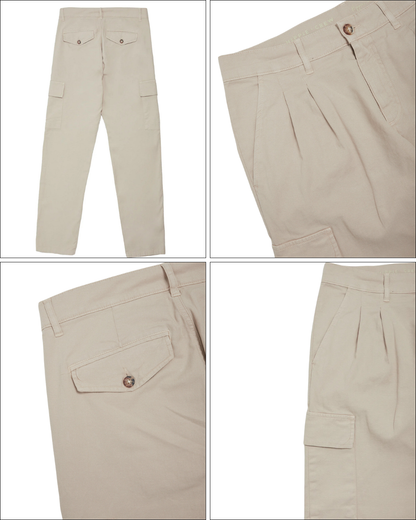 Pantalón Cargo de Lino y Algodón para Hombre
