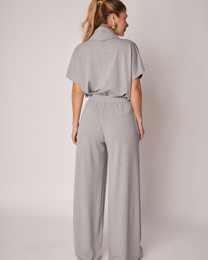 Conjunto Casual Dúo para Mujer en Gris Mezcla Versátil y Confortable