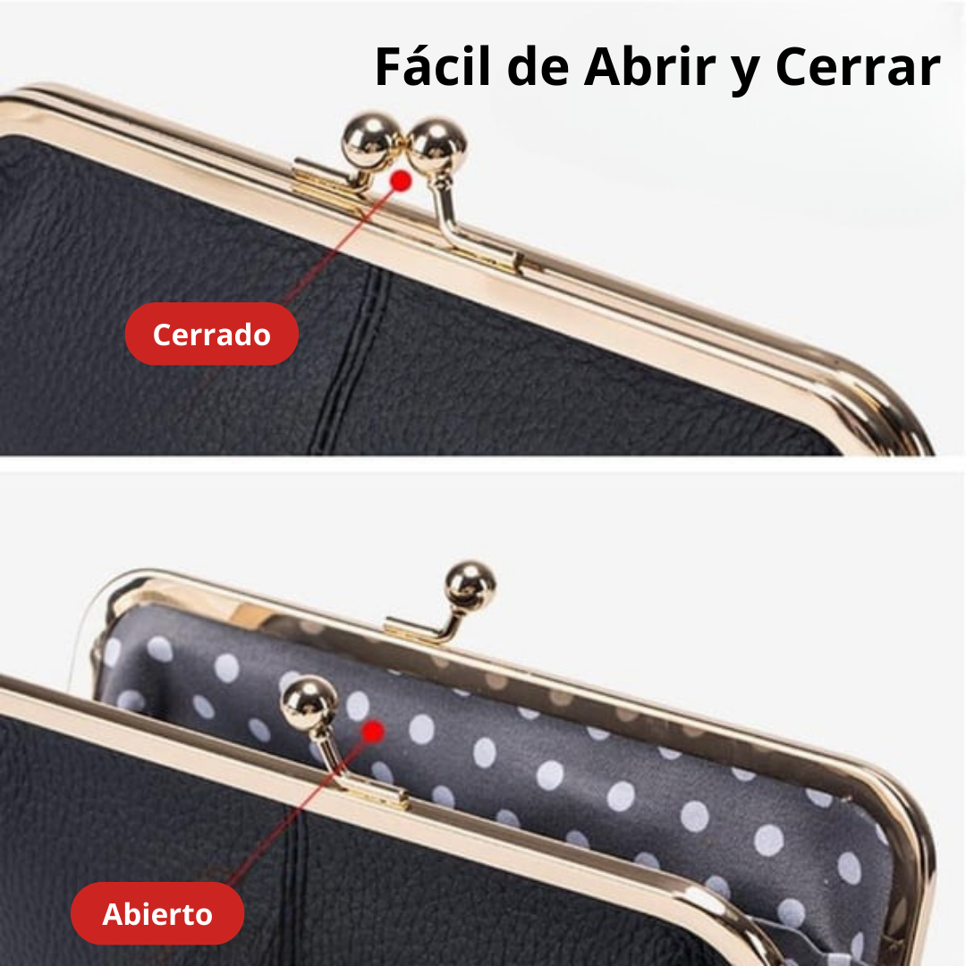 Bolso de Mano de Cuero Genuino para Mujer Espaciosa con Cierre de Beso