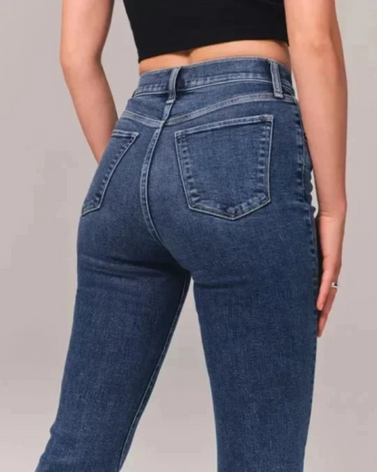 Vaqueros de Cintura Alta con Tirantes Elásticos para Mujer