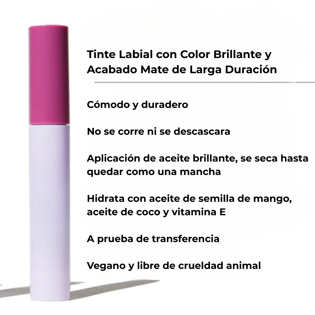 Tinte Labial con Color Brillante y Acabado Mate de Larga Duración (OFERTA 2X1)