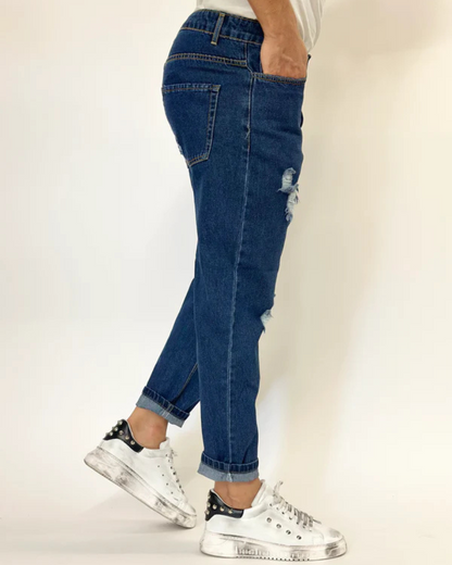Pantalón con Ligero Desgarro en la Rodilla para Hombres