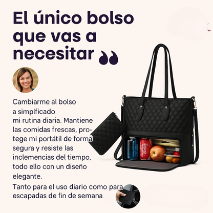 Bolso Térmico 3 en 1 con Compartimento Refrigerante y Portaordenador