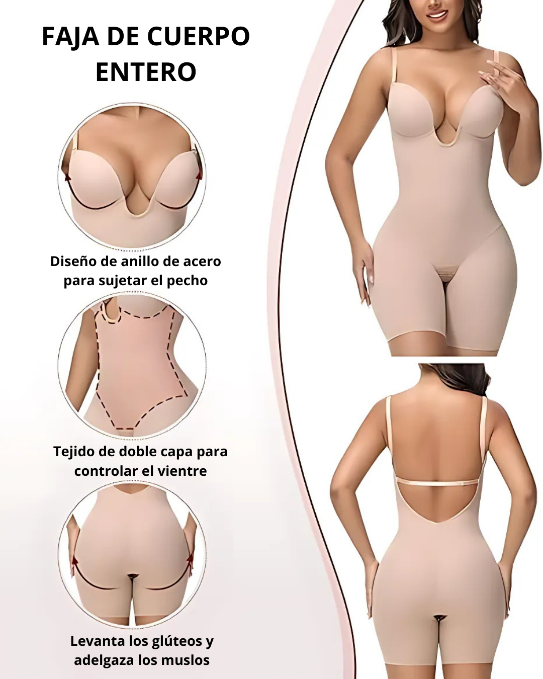 Faja Reductora de Cuerpo Entero con Escote en U