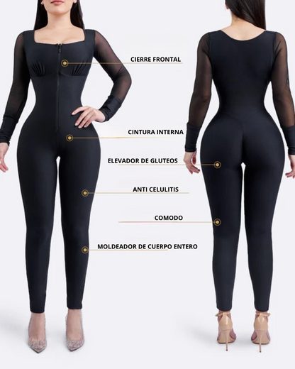 Mono Tipo Faja Reductora con Cremallera Frontal y Efecto Lifting de Glúteos