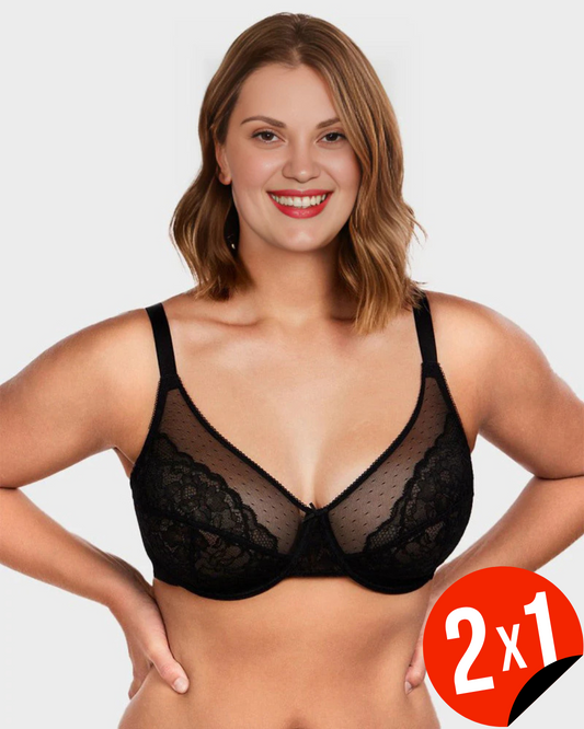 Sujetador con encaje y soporte reforzado (OFERTA 2X1)